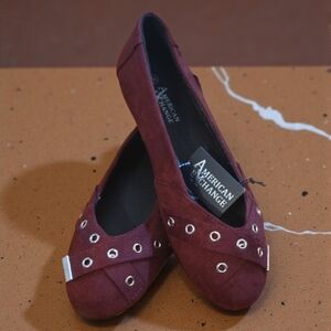 American Exchange Maroon Flats with Silver Accents